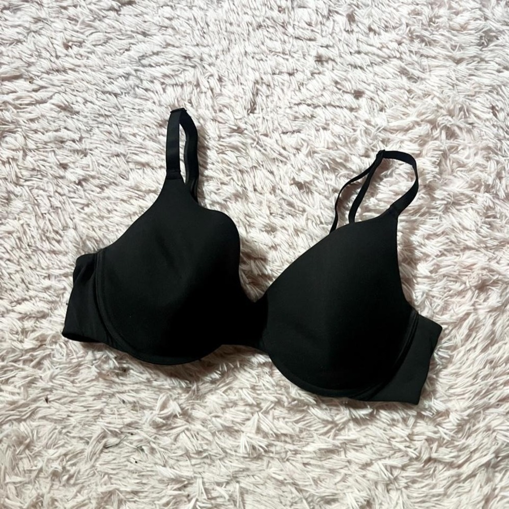 Black‎ Padded Seamless Bra Classic Feminine Womens 38D Essential Sexy Academia